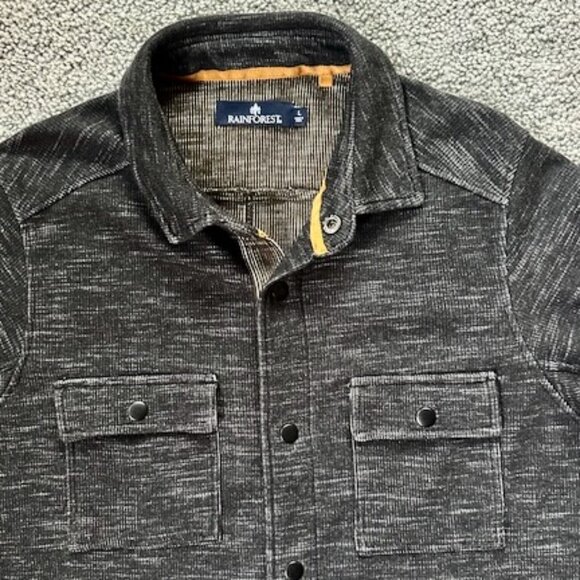 Rainforest Men's Mixed Grey Long-Sleeve Shirt-Jacket - Cotton Blend - Sz. L -EUC - Picture 5 of 15